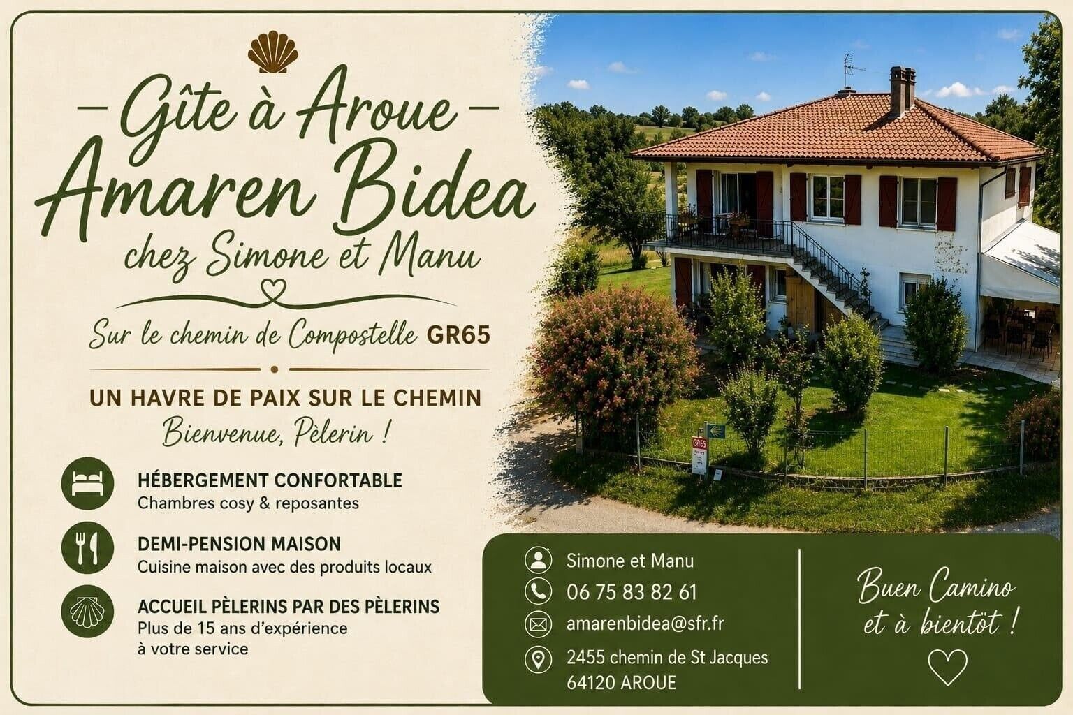 Vues de Amaren bidea - Gîte / Gîte d'étape - Aroue